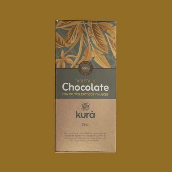 Tableta de chocolate al 50% + inclusiones. 35 grs