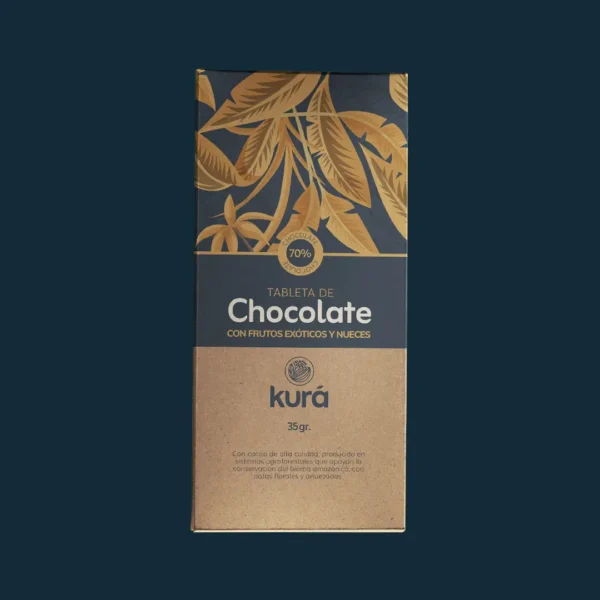 Tableta de chocolate al 70% + inclusiones. 35grs